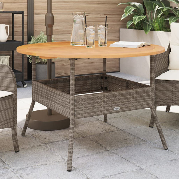 Grauer Gartentisch Akazienholz und Talpeanu Ø110x71cm