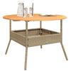 Beiger Gartentisch Talpeanu Ø110x71cm (Akazienholz und Polyrattan)