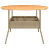 Beiger Gartentisch Talpeanu Ø110x71cm (Akazienholz und Polyrattan)