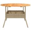Beiger Gartentisch Talpeanu Ø110x71cm (Akazienholz und Polyrattan)