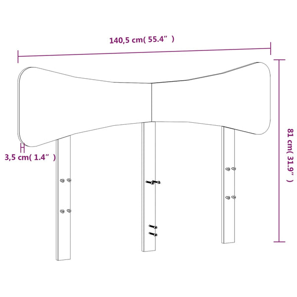 Braunes Kopfteil Parapon 135cm (Kiefer)