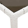 Weißer Gartentisch Cian 90x90x75cm (Polyrattan mit Glasplatte)