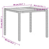Beiger Gartentisch Dolian 90x90x75cm (Polyrattan und Akazienholz)