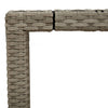 Grauer Gartentisch mit Glasplatte Marisela 150x90x75cm (Polyrattan)