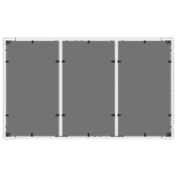 Weißer Gartentisch mit Glasplatte Marisela 150x90x75cm (Polyrattan)