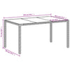 Weißer Gartentisch mit Glasplatte Marisela 150x90x75cm (Polyrattan)