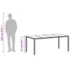 Grauer Gartentisch mit Glasplatte Rovelino 190x90x75cm (Polyrattan)