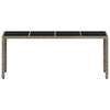 Grauer Gartentisch mit Glasplatte Rovelino 190x90x75cm (Polyrattan)