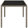 Grauer Gartentisch mit Glasplatte Rovelino 190x90x75cm (Polyrattan)