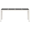 Weißer Gartentisch mit Glasplatte Rovelino 190x90x75cm (Polyrattan)