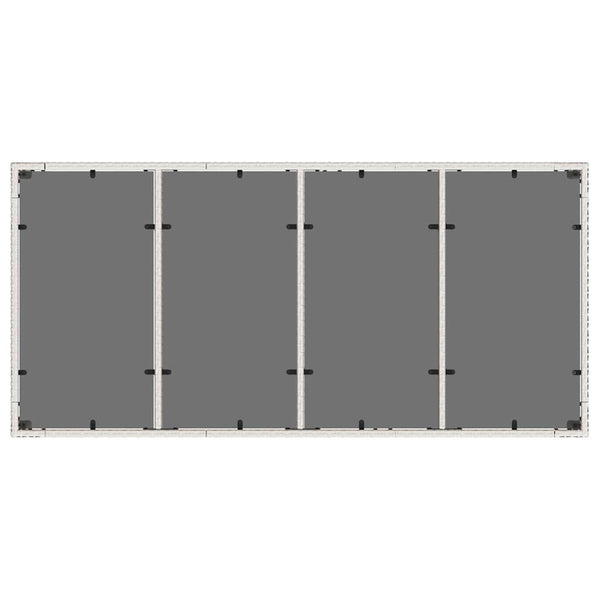 Weißer Gartentisch mit Glasplatte Rovelino 190x90x75cm (Polyrattan)
