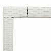 Weißer Gartentisch mit Glasplatte Rovelino 190x90x75cm (Polyrattan)