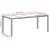 Weißer Gartentisch mit Glasplatte Rovelino 190x90x75cm (Polyrattan)