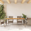 Beiger Gartentisch Cutzonica 190x90x75cm (Polyrattan und Akazienholz)