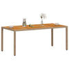 Beiger Gartentisch Cutzonica 190x90x75cm (Polyrattan und Akazienholz)