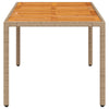 Beiger Gartentisch Cutzonica 190x90x75cm (Polyrattan und Akazienholz)