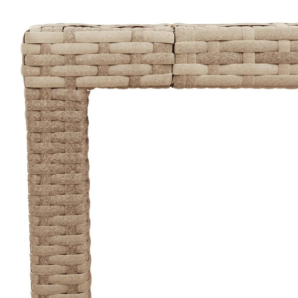 Beiger Gartentisch Cutzonica 190x90x75cm (Polyrattan und Akazienholz)