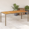 Beiger Gartentisch Cutzonica 190x90x75cm (Polyrattan und Akazienholz)