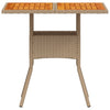 Beiger Gartentisch Actiunea 80x80x75cm (Polyrattan und Akazienholz)