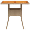 Beiger Gartentisch Actiunea 80x80x75cm (Polyrattan und Akazienholz)