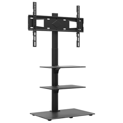 TV-Ständer für Ecke, 3 Ebenen, 32-65 Zoll, schwarz