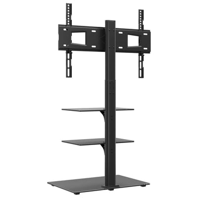 TV-Ständer für Ecke, 3 Ebenen, 32-65 Zoll, schwarz