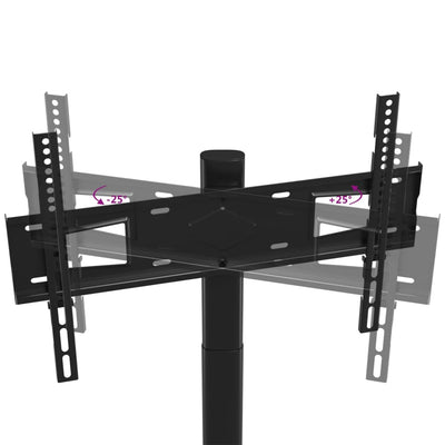 TV-Ständer für Ecke, 3 Ebenen, 32-65 Zoll, schwarz