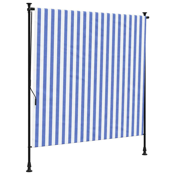 Blau-weißer Außenrollladen Feliana 150x270cm (Stoff und Stahl)