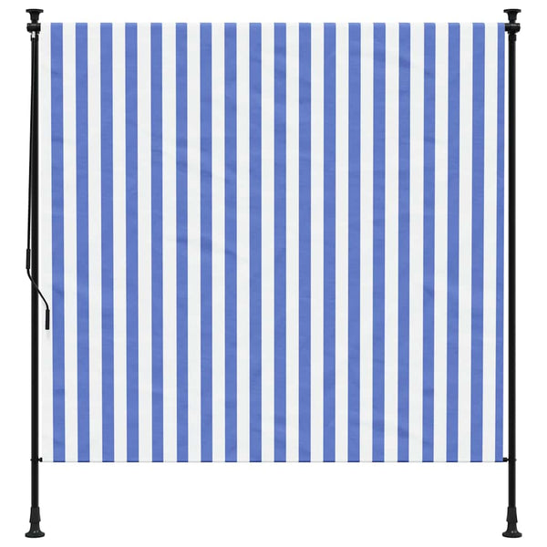 Blau-weißer Außenrollladen Feliana 150x270cm (Stoff und Stahl)