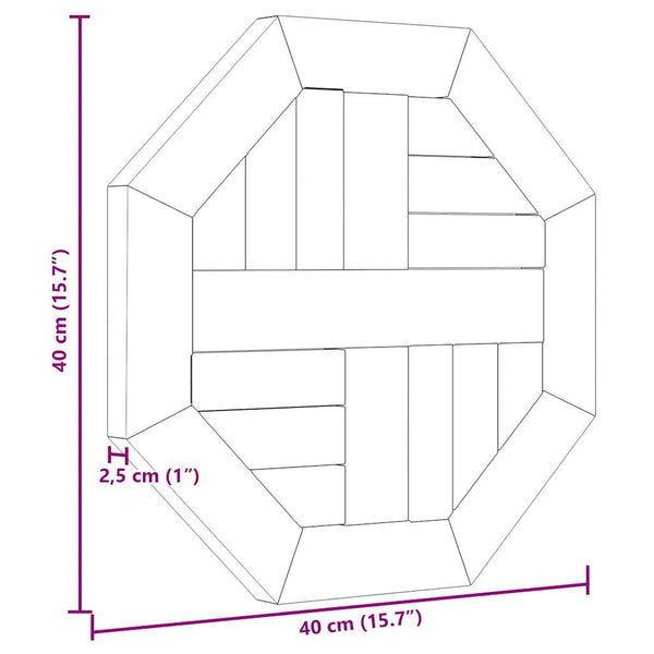 Tischplatte Leba 40x40x2,5cm (Achteck Teak)