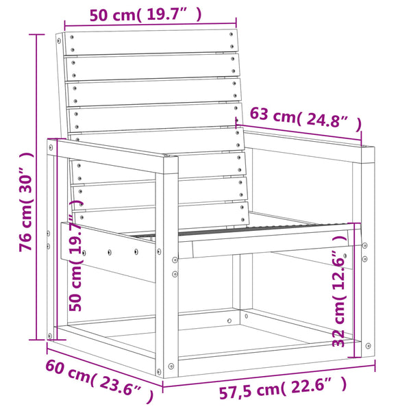 Gartenstuhl Onulus 57,5x63x76cm (Douglasie)