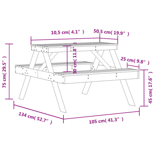 Gartentisch Fereidoon 105x134x75cm (Douglasie)