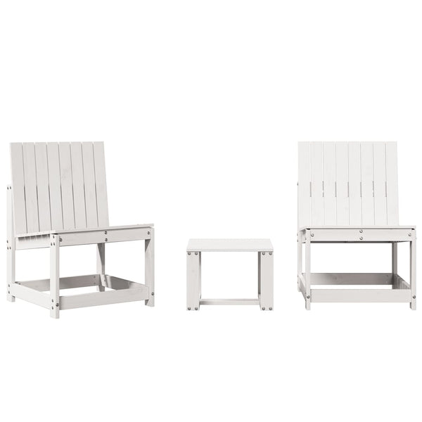 Weiße Gartensofa-Set Iordachi (3-teilig, Kiefer)