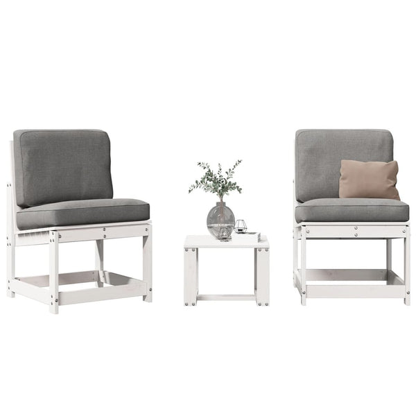 Weiße Gartensofa-Set Iordachi (3-teilig, Kiefer)