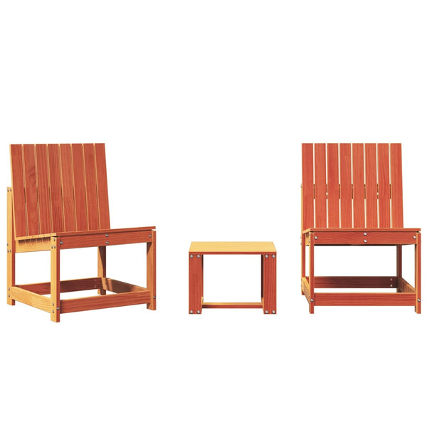 Brauner Gartensofa-Set Iordachi (3-teilig, Kiefernholz)