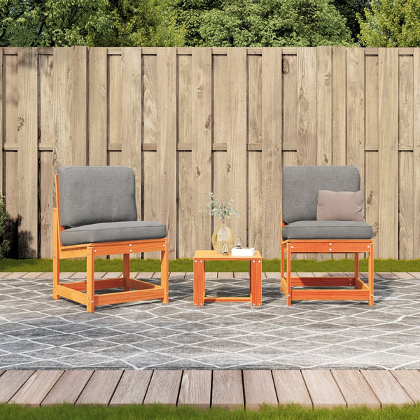 Brauner Gartensofa-Set Iordachi (3-teilig, Kiefernholz)