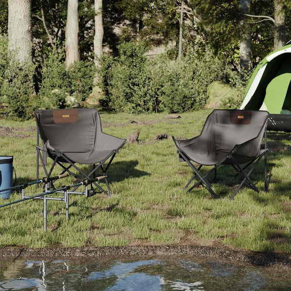 Graue klappbare Campingstühle mit Taschen Glicerim (2 Stück)