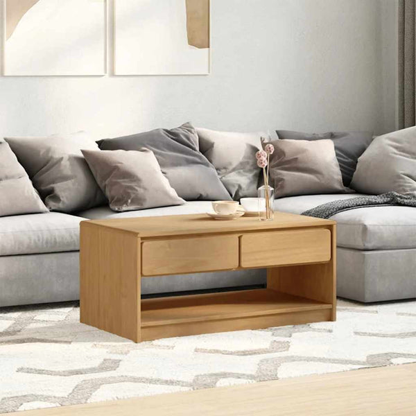 Grauer Couchtisch Sauda Gam 99x55x45cm (Kiefer)