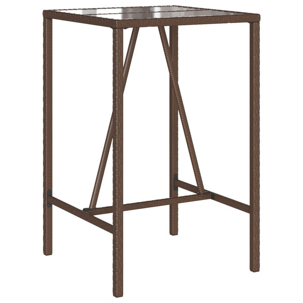 Brauner Outdoor-Bartisch Mihaili 70x70x110cm (Polyrattan)