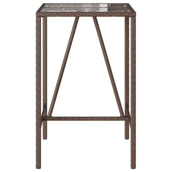 Brauner Outdoor-Bartisch Mihaili 70x70x110cm (Polyrattan)