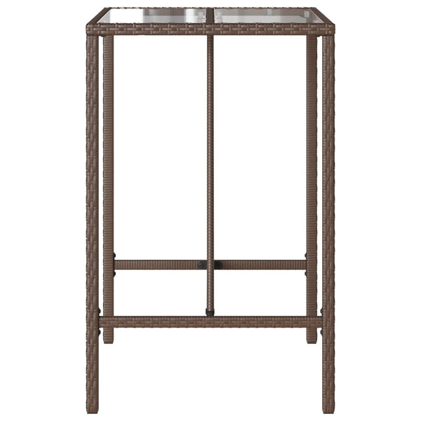 Brauner Outdoor-Bartisch Mihaili 70x70x110cm (Polyrattan)