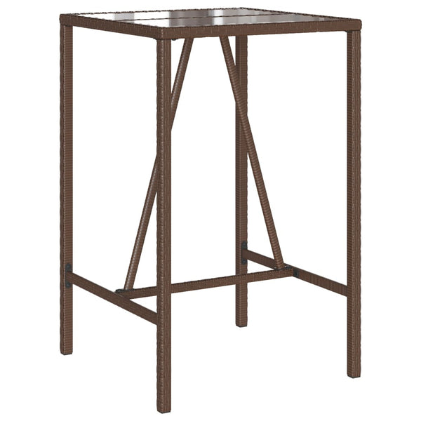Brauner Outdoor-Bartisch Mihaili 70x70x110cm (Polyrattan)