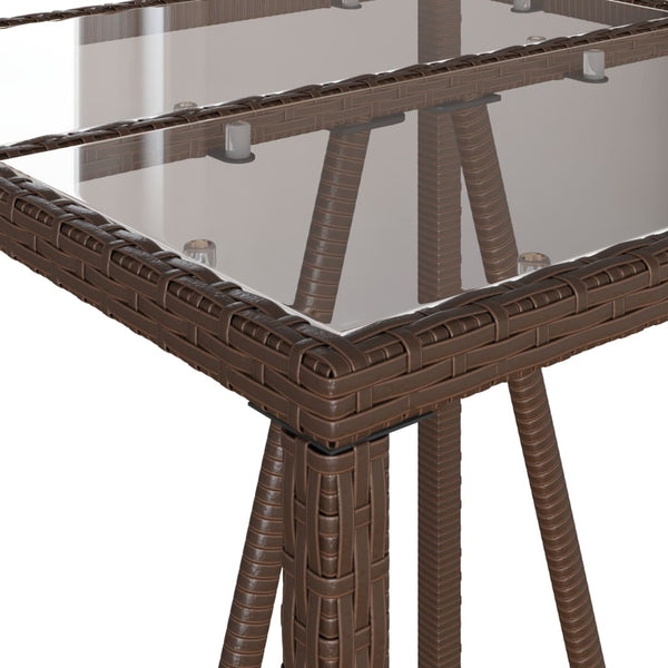 Brauner Outdoor-Bartisch Mihaili 70x70x110cm (Polyrattan)
