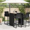 Schwarzer Gartentisch Akazienholz und Polyrattan Brahas 105x80x110cm