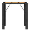 Schwarzer Gartentisch Akazienholz und Polyrattan Brahas 105x80x110cm