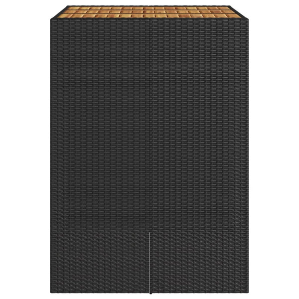 Schwarzer Gartentisch Akazienholz und Polyrattan Brahas 105x80x110cm