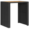 Schwarzer Gartentisch Akazienholz und Polyrattan Brahas 105x80x110cm