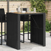 Schwarzer Gartentisch Akazienholz und Polyrattan Brahas 105x80x110cm