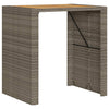 Grauer Gartentisch Akazienholz und Polyrattan Brahas 105x80x110cm
