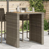 Grauer Gartentisch Akazienholz und Polyrattan Brahas 105x80x110cm